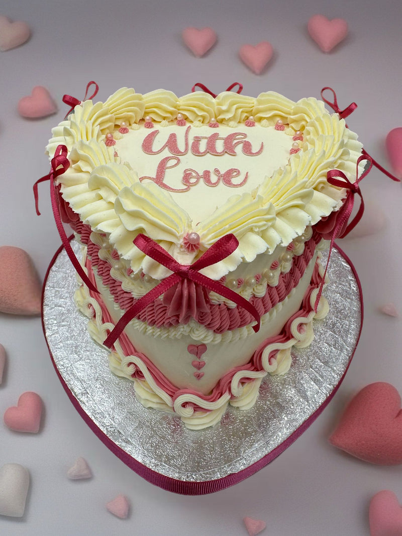 Heart Lambeth Buttercream Cake.