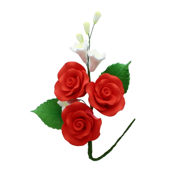 Red Sugar Flower Spray 110mm (19)