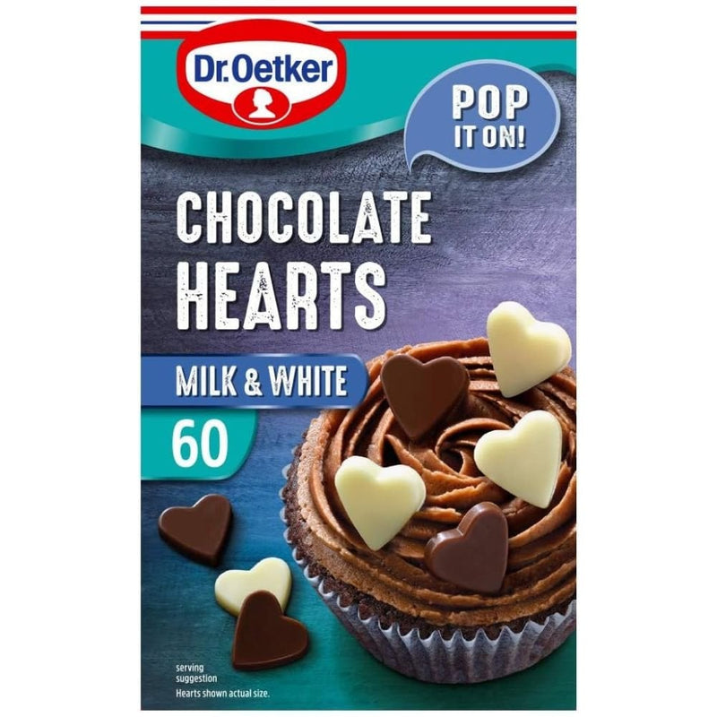 DR Oetker Milk & White Chocolate Hearts (60 Hearts) 40g