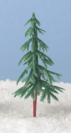 Plastic Green Tree x3