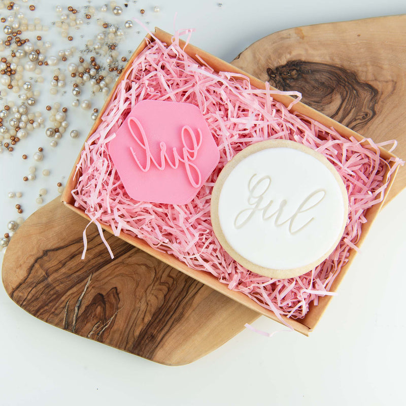 Girl in Florence Font Baby Shower Cookie Stamp (LissieLou)