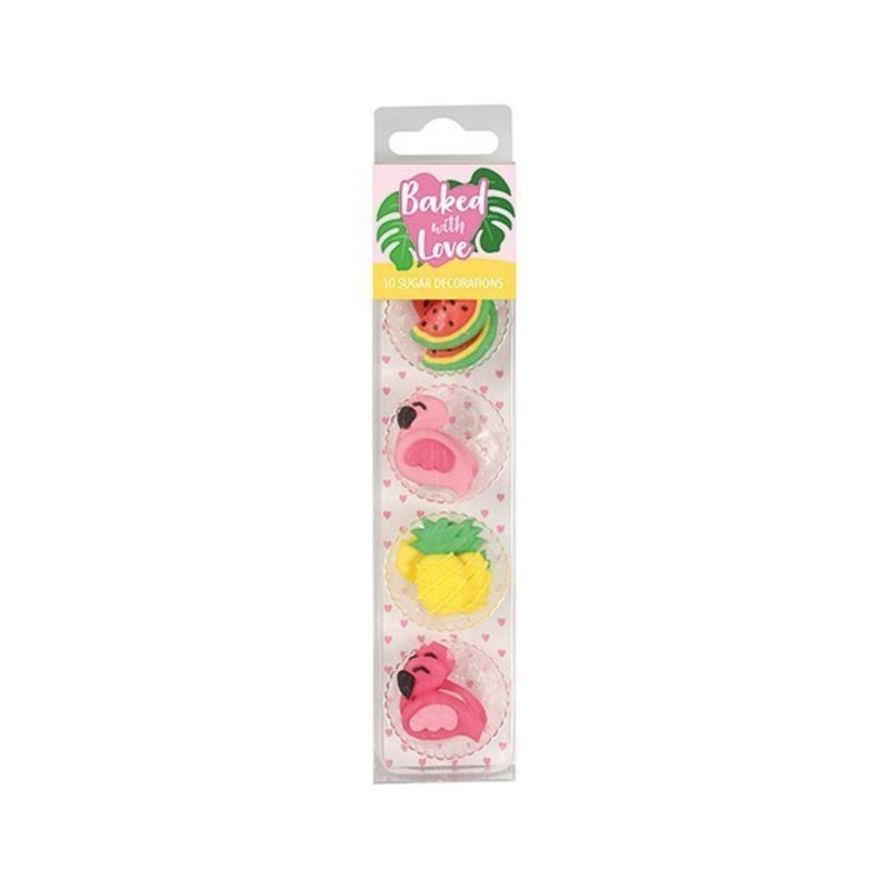 Tropical Flamingo Cupcake Decorations