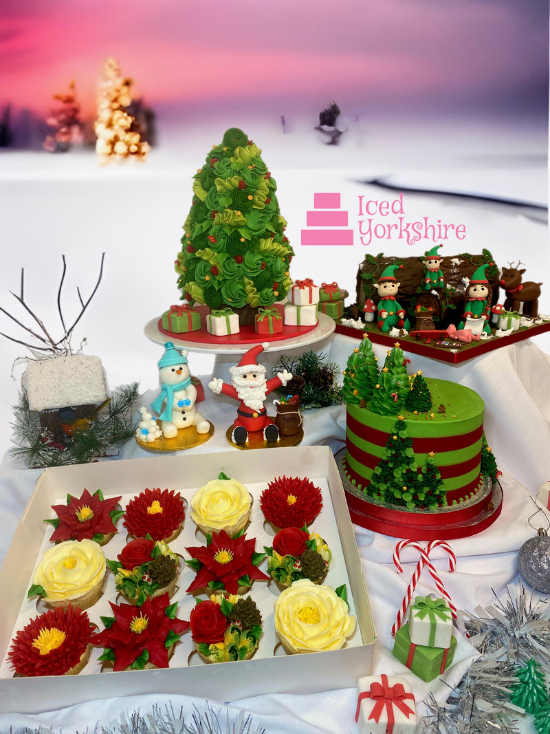 Festive Striped Buttercream Cake 2023