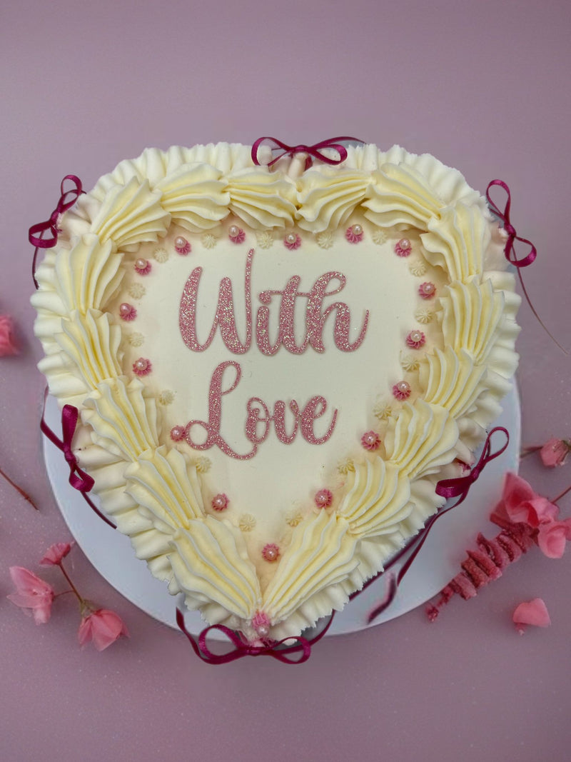 Heart Lambeth Buttercream Cake.