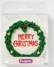 Round Christmas Wreath Plaque