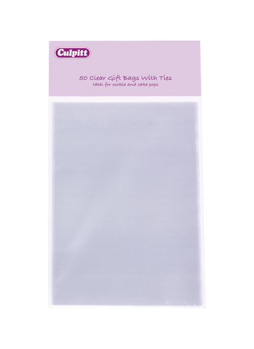 Clear Gift Bags with Ties Culpitts (120x200) x50 (15305)