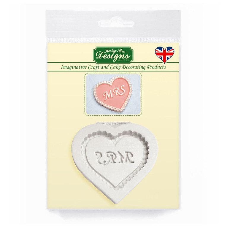 Katy Sue Mrs Heart Plaque Mould