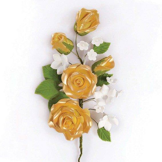 Gold Wired Flowers-Roses 145mm (1)