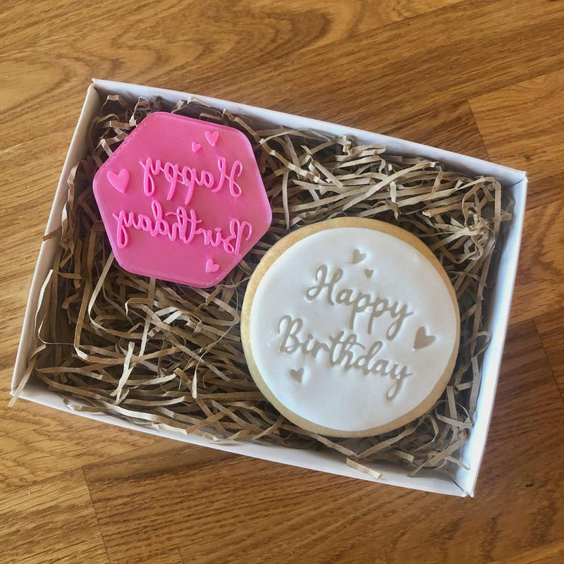 Happy Birthday With Hearts Cookie Stamp (Lisssie Lou)