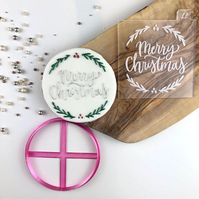 Merry Christmas with Mistletoe Cookie Cutter and Embosser (Lissie Lou)