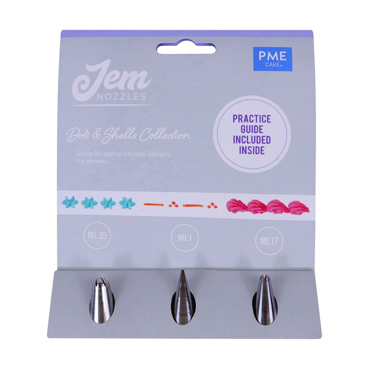 Jem Nozzles Set -Dots & Shells Collection Set of 3