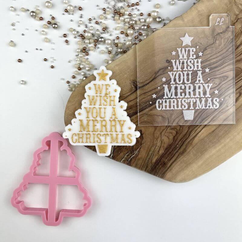 We Wish You a Merry Christmas Cookie Cutter and Embosser (Lissie Lou)