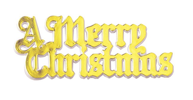 A Merry Christmas Gold Motto x 3